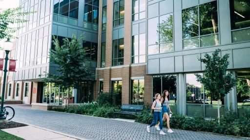 student walking on campus